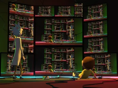 rick and morty look at rick and morty  Low-poly 3D model