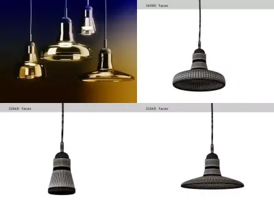 Shadows four pendant lights 3D model
