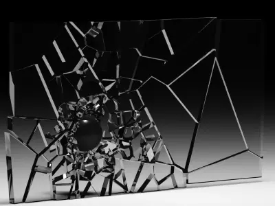 glass shattered animated 3D model