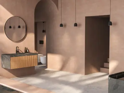 Minimalist Beige Bathroom   3D model