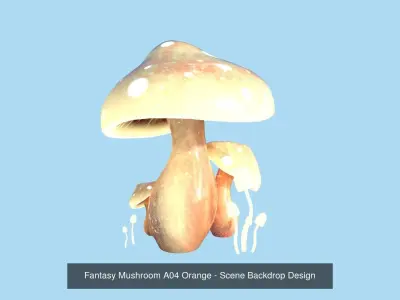 10 Fantasy Mushroom A Collection - Scene Backdrop Design 3D Model Pack