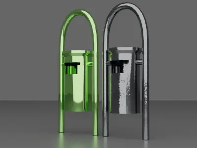 Trashbin pair of vending machines Low-poly 3D model