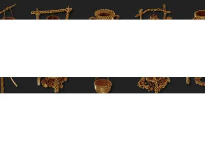 15 Medieval Cooking Pot Base Meshes 3D model
