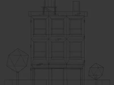 Low poly Building Low-poly 3D model