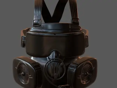 Gas mask helmet 3d model scifi Low-poly  Low-poly 3D model 323