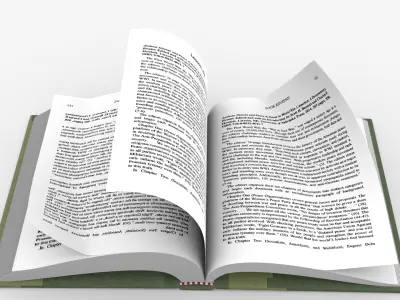 Green Cover Rigged and Animated Book Low Poly 3D Model