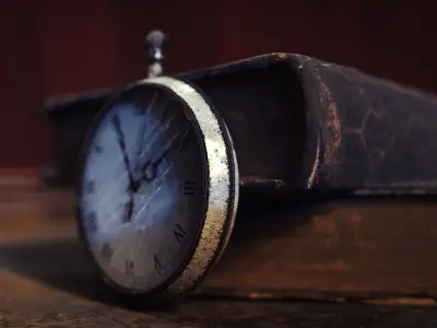 Vintage Pocket Watch Low-poly 3D model