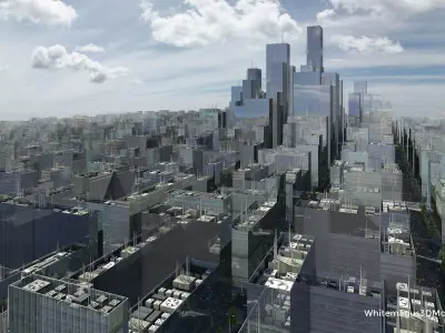 High Rise City VII Low-poly 3D model