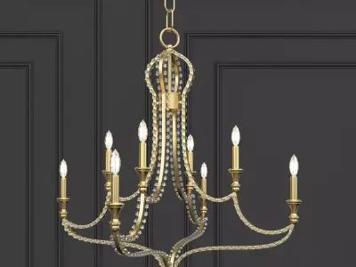 8 Light Handcrafted Chandelier 3D model