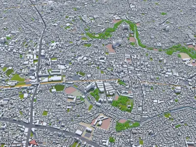 Suginami Tokyo 10km Low-poly 3D model