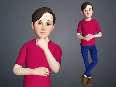 Cartoon Man Rigged Character - Father Uncle Boss Male 3D model