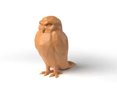 Owl Low Poligonal Low-poly 3D model