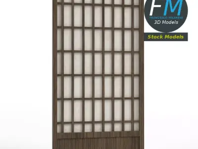 Shoji japanese paper door 3D model
