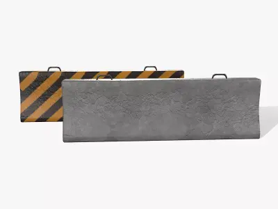 Concrete Barrier Low-poly 3D model 16