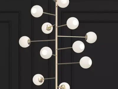 Orbit chandelier with balls hanging from it 3D model