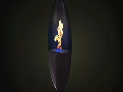 Fireplace fire bowl with flames 3D model