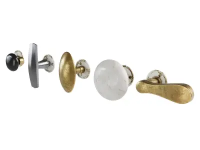 Antique Door Handles Set 3D model