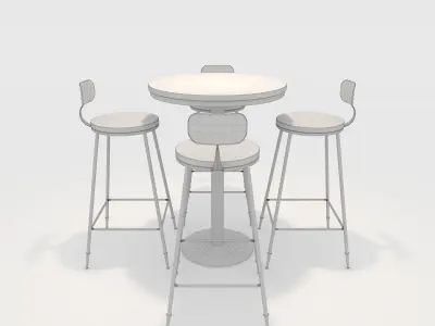 Bar Table And Chair 1 3D model