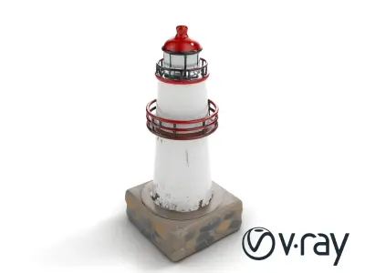 Rustic Lighthouse Model Pack with Textured Details Low-poly 3D model