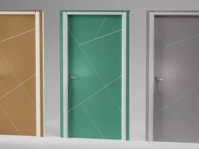 Modern Door  Interior  Exterior 3D Model Low-poly 3D model