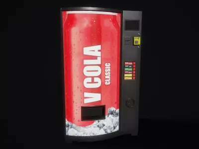 Cola Vending Machine Low-poly 3D model