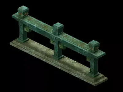 Game model - gorgeous square fence 2 3D model