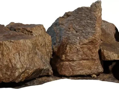 Realistic Rock Formation Pack Low-poly 3D model