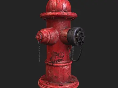 Hydrant  3 colors Street hydrant Low-poly 3D model