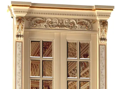 Palace classic swing doors with mirror 3D model