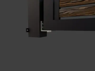 Horizontal Slat Single Gate 3D model