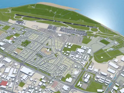 Liverpool John Lennon Airport Low-poly 3D model
