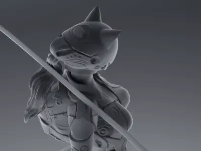 Cyber Fantasy Female Character Resin Figure 3D print model