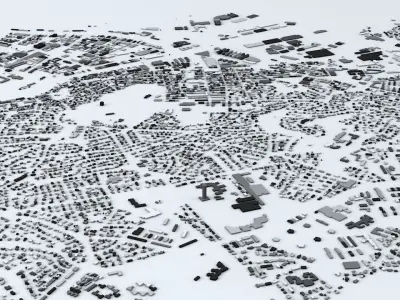 Trondheim Area Streets and Buildings 3D model