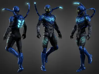Blue Beetle Low-poly 3D model
