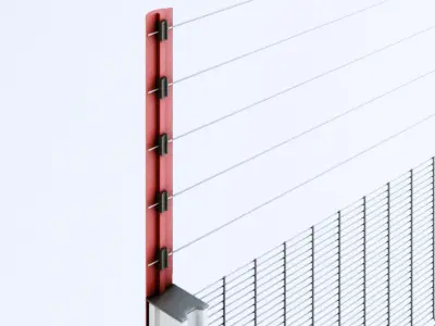 Clearvu Metal Wire Fencing System 3D model