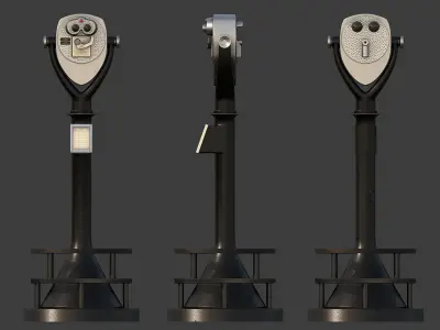 Tower Optical Binocular Viewer Low-poly 3D model