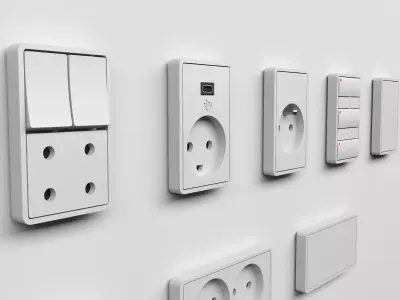 LK FUGA BASELINE Sockets and Switches 3D model