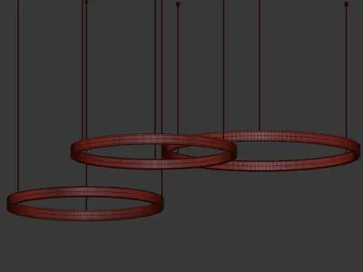 Lahti 100 Ring  chandelier 3D model