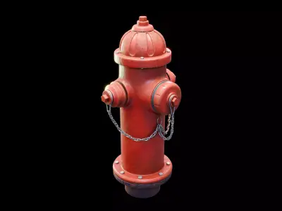 fire hydrant Low-poly 3D model 12