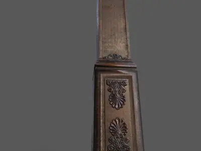 Old wood column Low-poly 3D model purchase