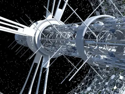 Futuristic Space Colony B 3D model