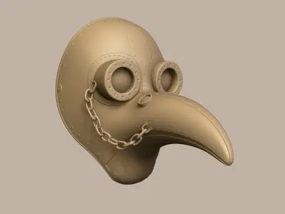 Plague Doctor Mask - Sci-Fi - Character Design Low-poly 3D model