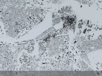 Boston Streets and Buildings 3D model