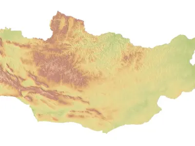Mongolia Terrain 3D Map 3D model