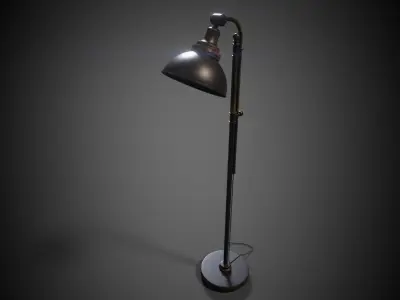 low poly lamp floor with shade Low-poly 3D model