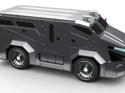 cash transport vehicle 3D model