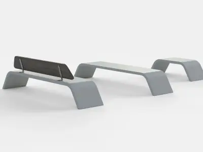 METALCO RIBBON BENCH COLLECTION 3D model