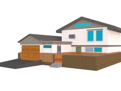 exterior design of modern house  3D model