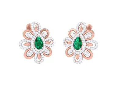 GemStone Diamond Light weight earring 11 3D print model