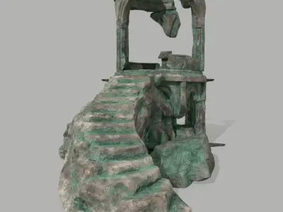 old temple Low-poly 3D model